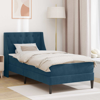 Struttura letto con materasso Blu 100 x 200 cm Velluto