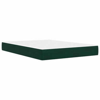 Struttura letto con materasso Verde Scuro 140 x 190 cm Velluto