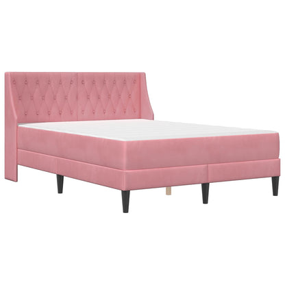 Struttura letto con materasso Rosa 140 x 200 cm Velluto
