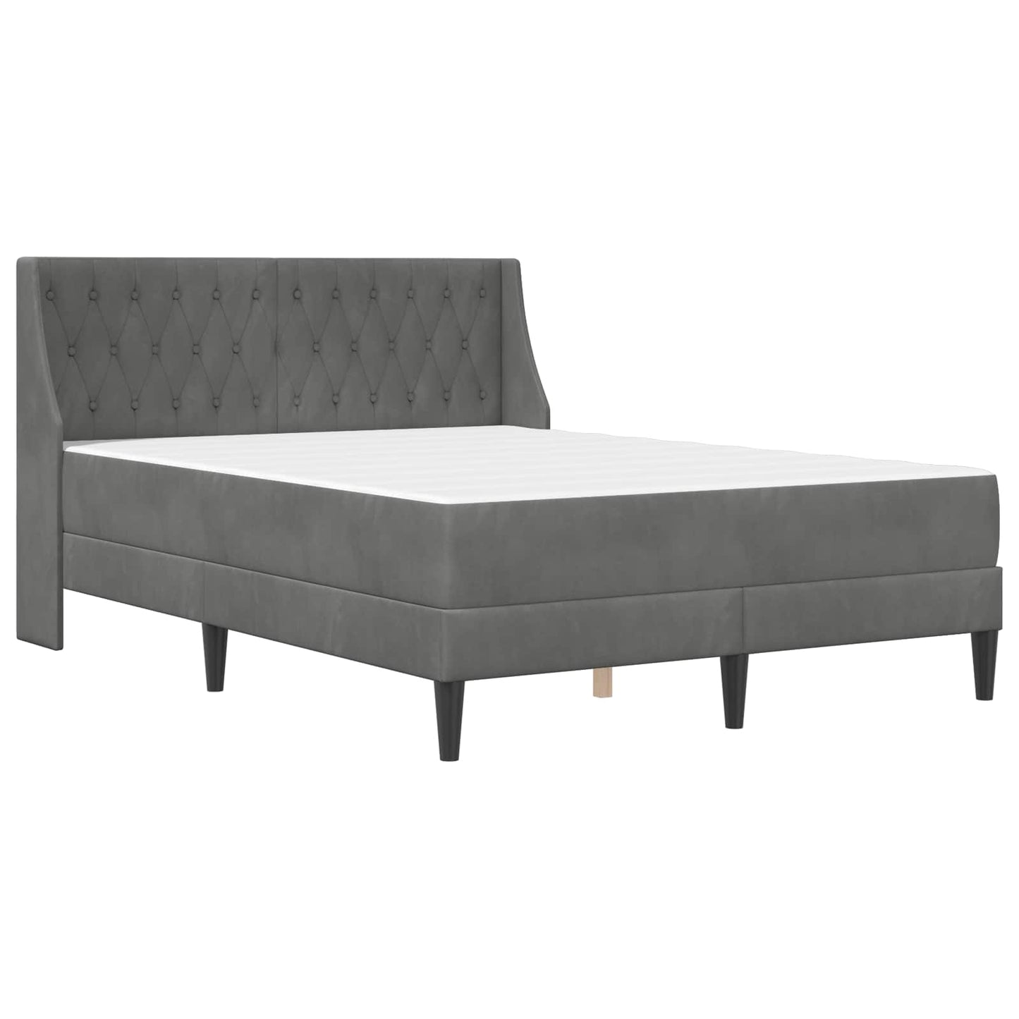 Struttura letto con materasso Grigio scuro 160 x 200 cm Velluto