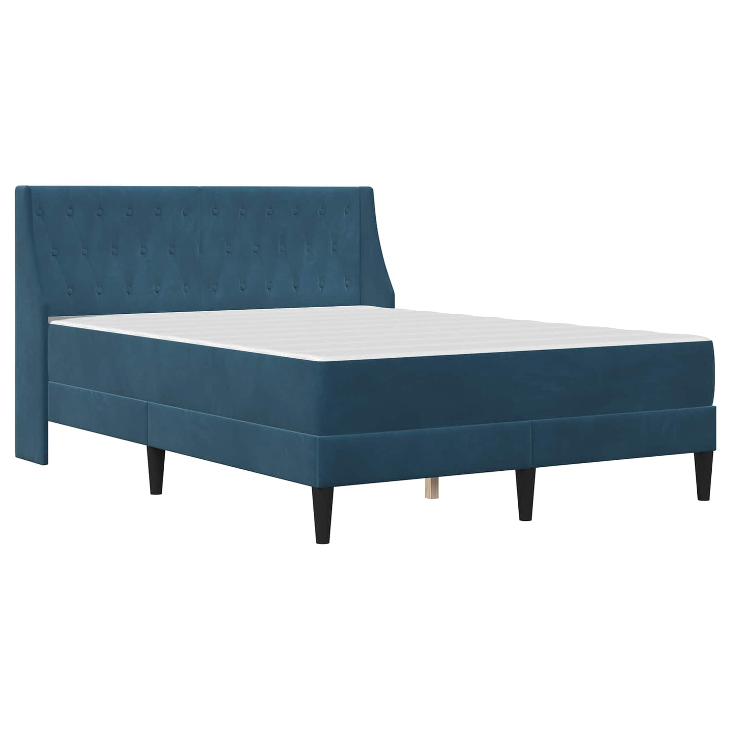 Struttura letto con materasso Blu 160 x 200 cm Velluto