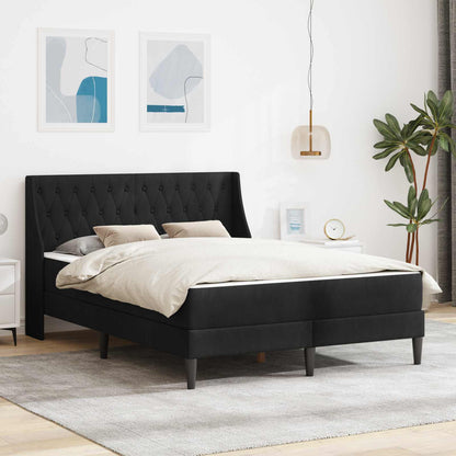 Struttura letto con materasso Nero 180 x 200 cm Velluto