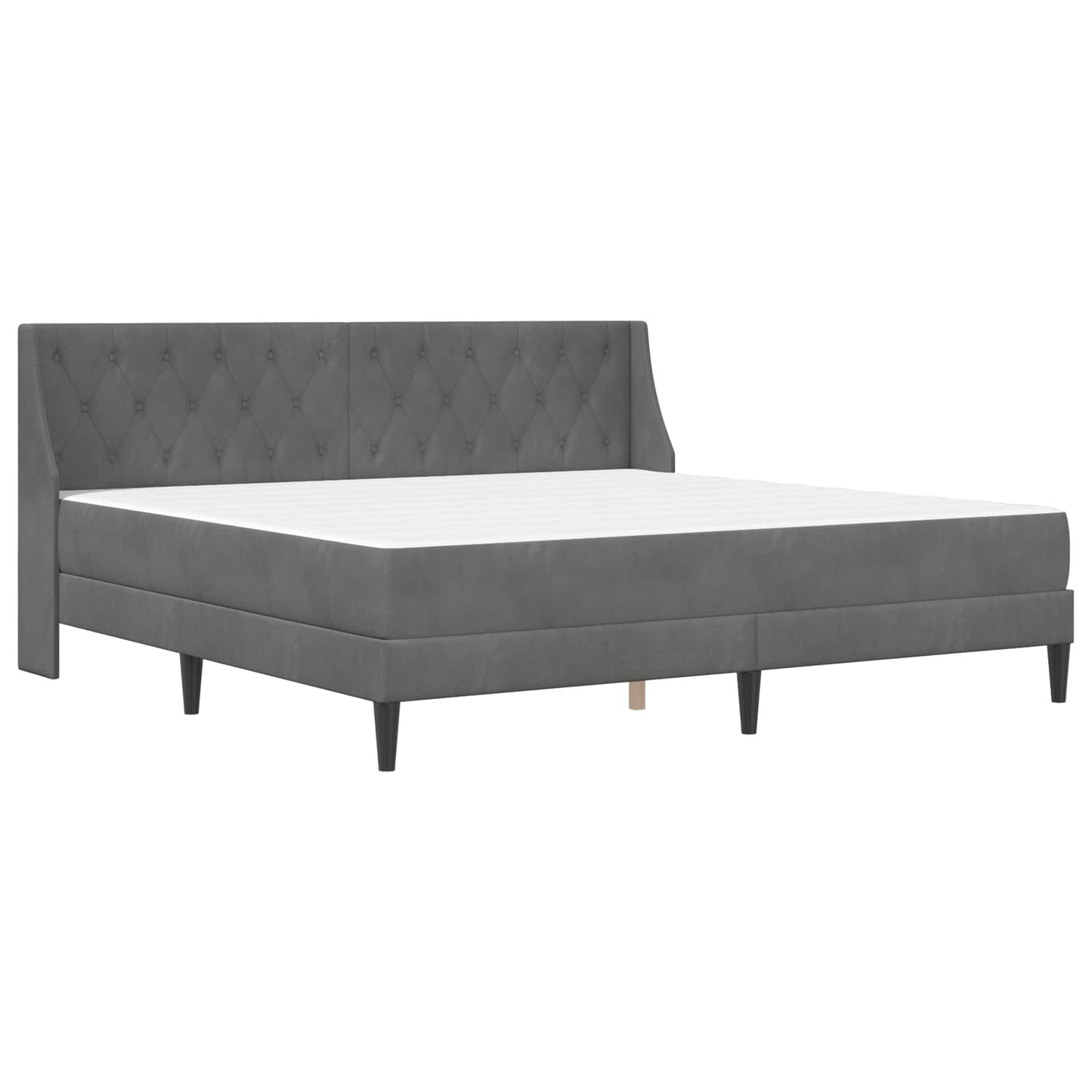 Struttura letto con materasso Grigio scuro 200 x 200 cm Velluto