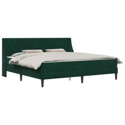 Struttura letto con materasso Verde Scuro 200 x 200 cm Velluto