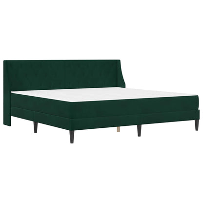 Struttura letto con materasso Verde Scuro 200 x 200 cm Velluto