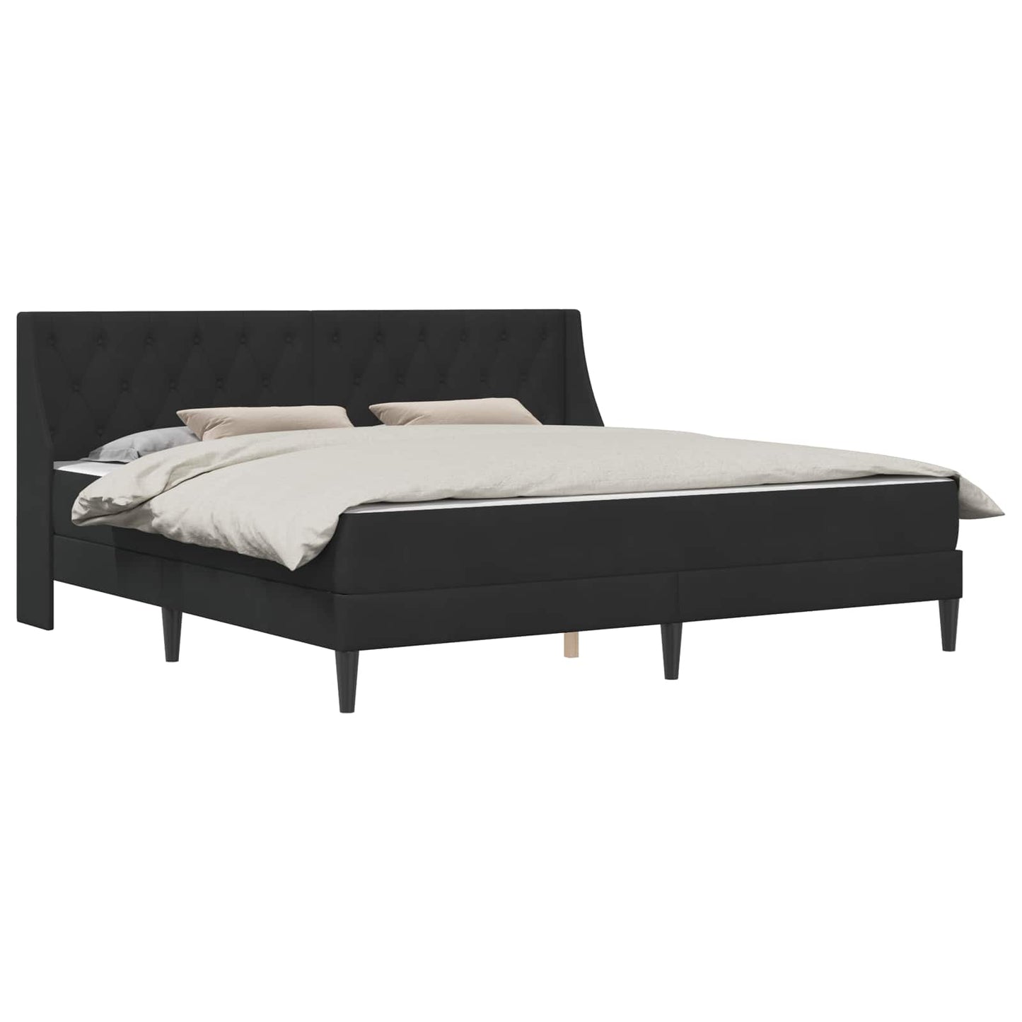 Struttura letto con materasso Nero 200 x 200 cm Velluto