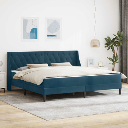 Struttura letto con materasso Blu 200 x 200 cm Velluto