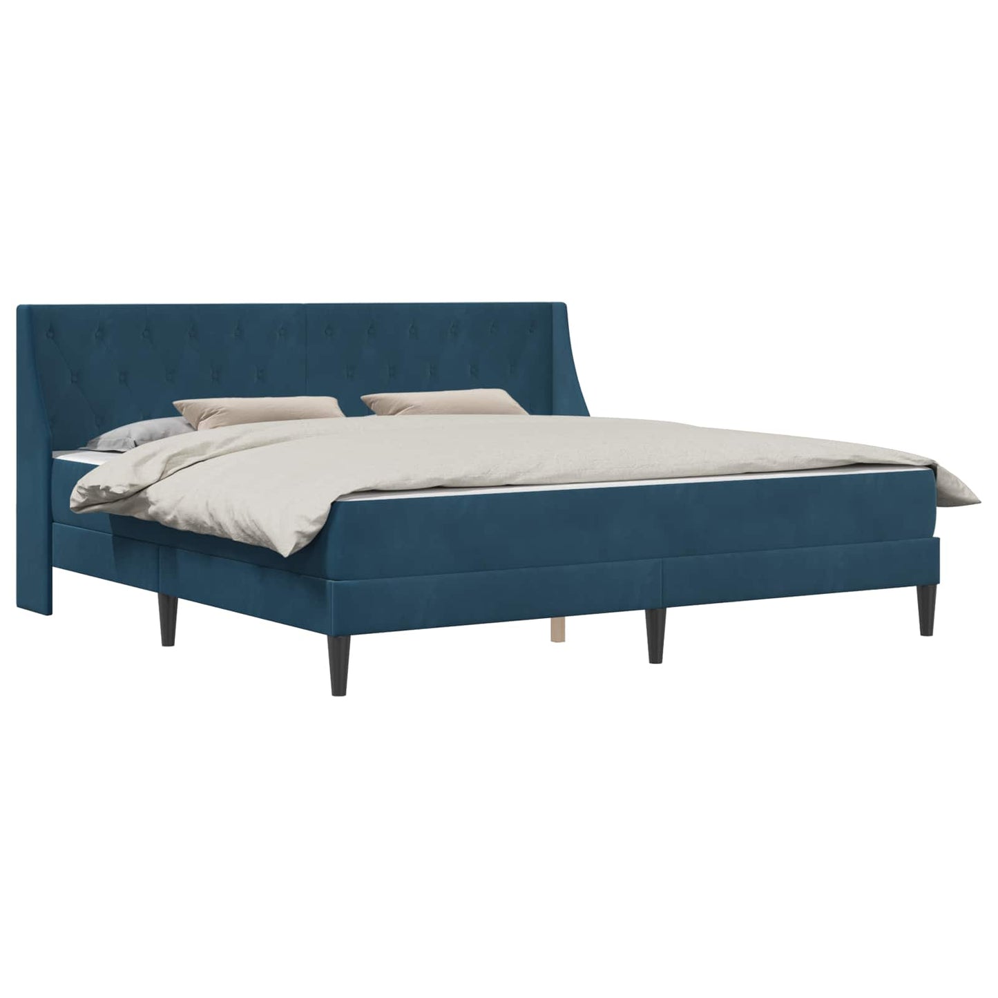 Struttura letto con materasso Blu 200 x 200 cm Velluto