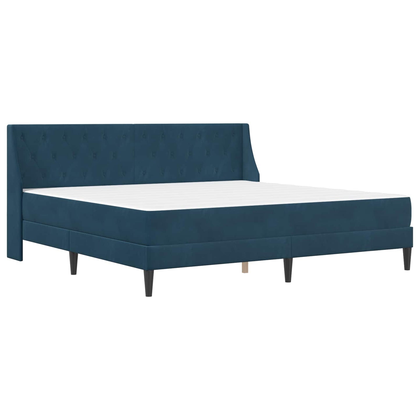 Struttura letto con materasso Blu 200 x 200 cm Velluto