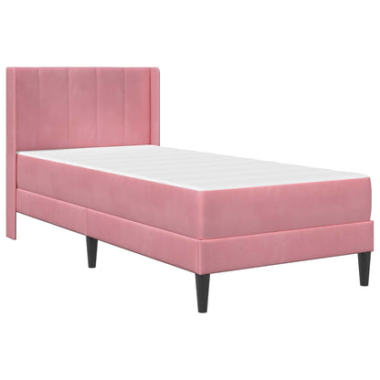 Struttura del letto con materasso Rosa 80 x 200 cm Velluto