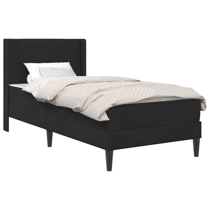 Struttura del letto con materasso Nero 80 x 200 cm Velluto