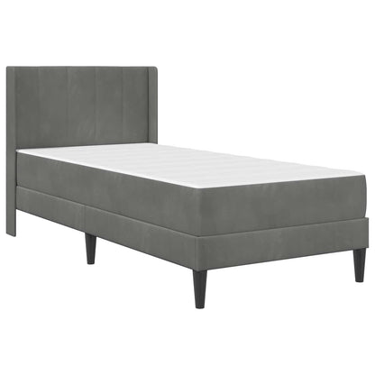 Struttura del letto Grigio scuro 90 x 190 cm Velluto