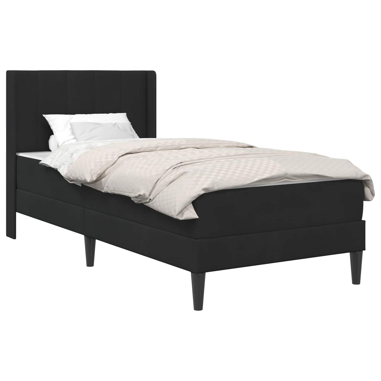 Struttura del letto con materasso Nero 90 x 200 cm Velluto