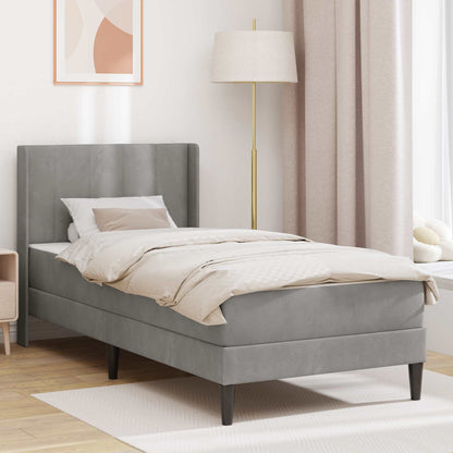 Struttura del letto Grigio chiaro 100 x 200 cm Velluto