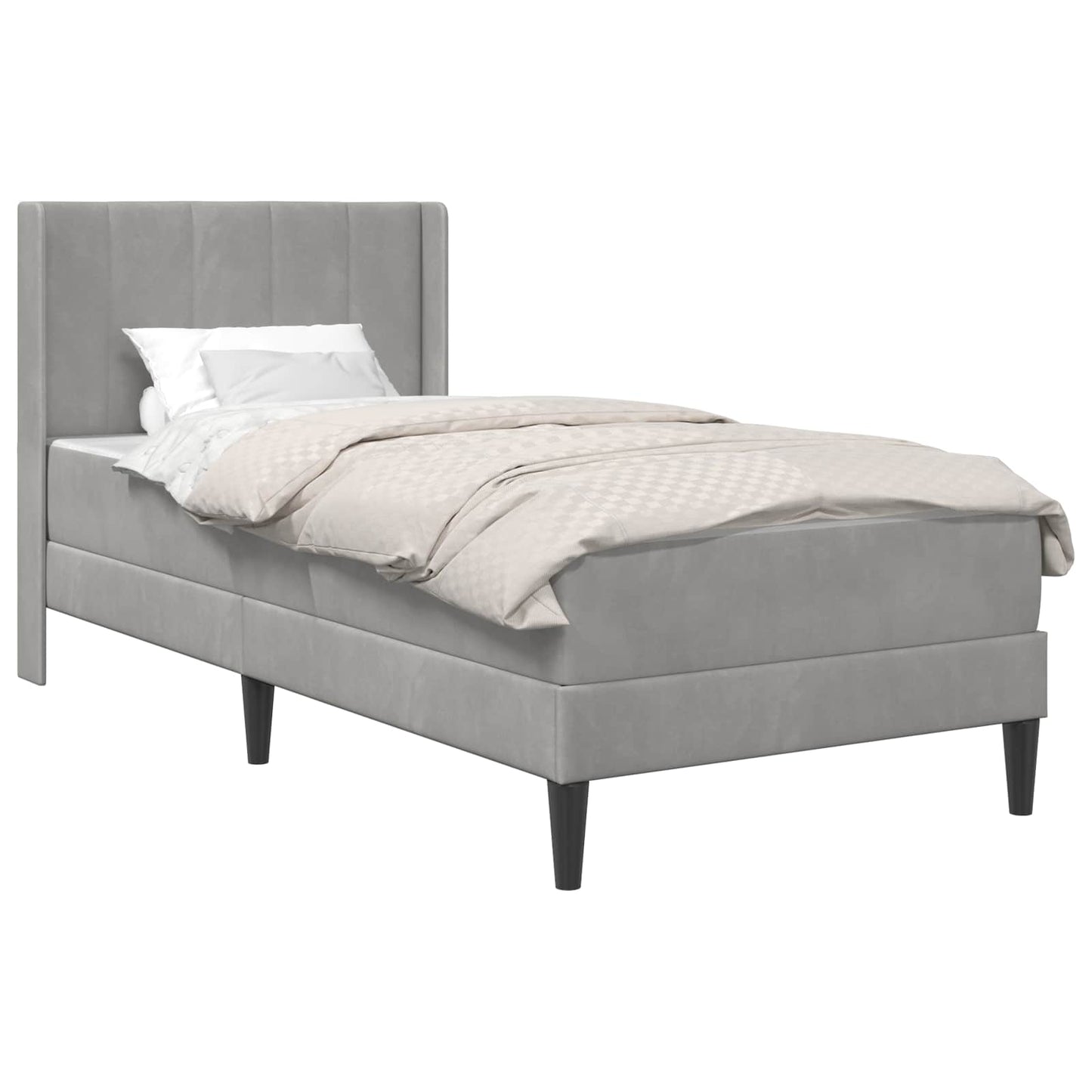 Struttura del letto Grigio chiaro 100 x 200 cm Velluto
