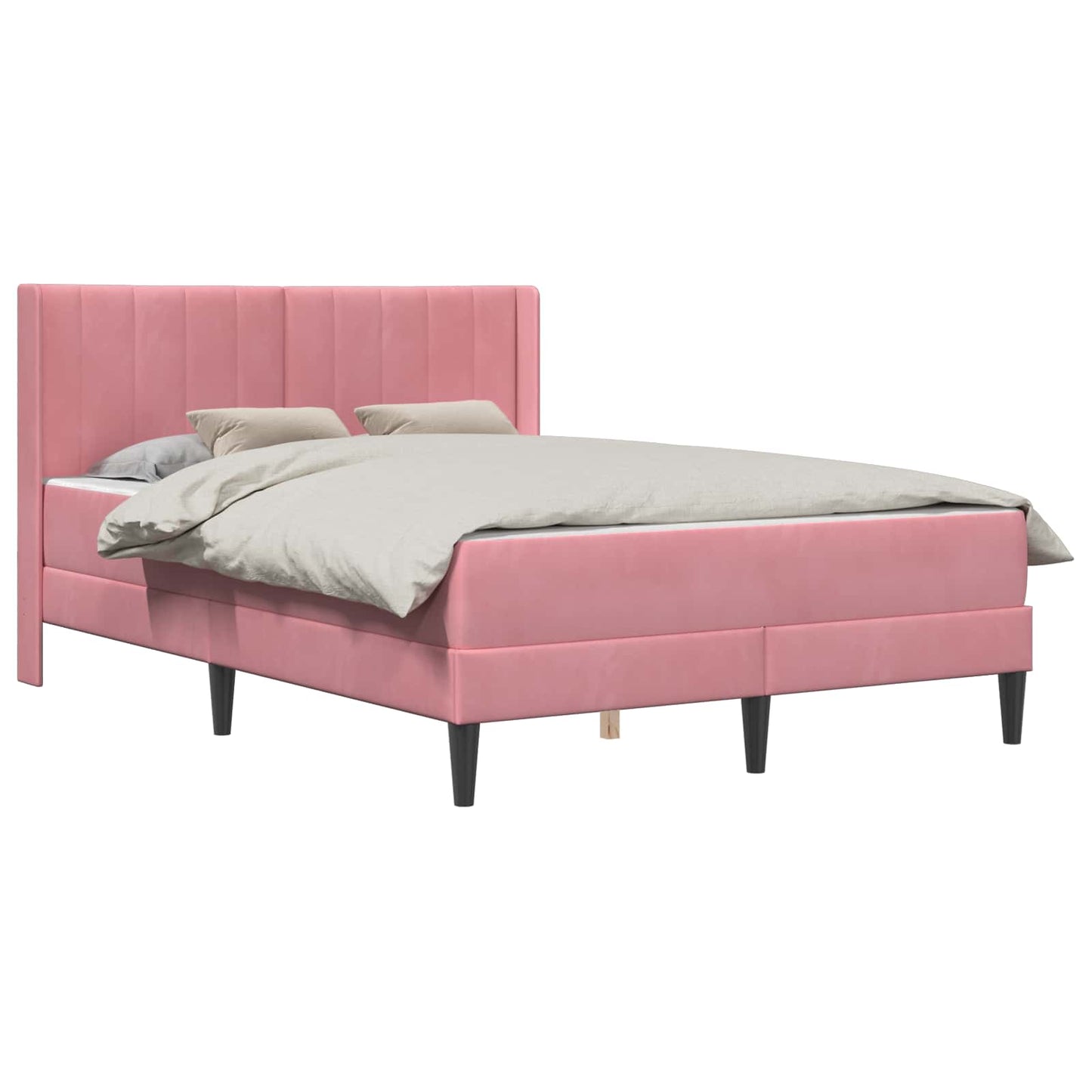 Struttura del letto con materasso Rosa 120 x 190 cm Velluto
