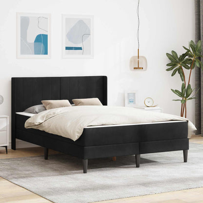 Struttura del letto con materasso Nero 120 x 190 cm Velluto