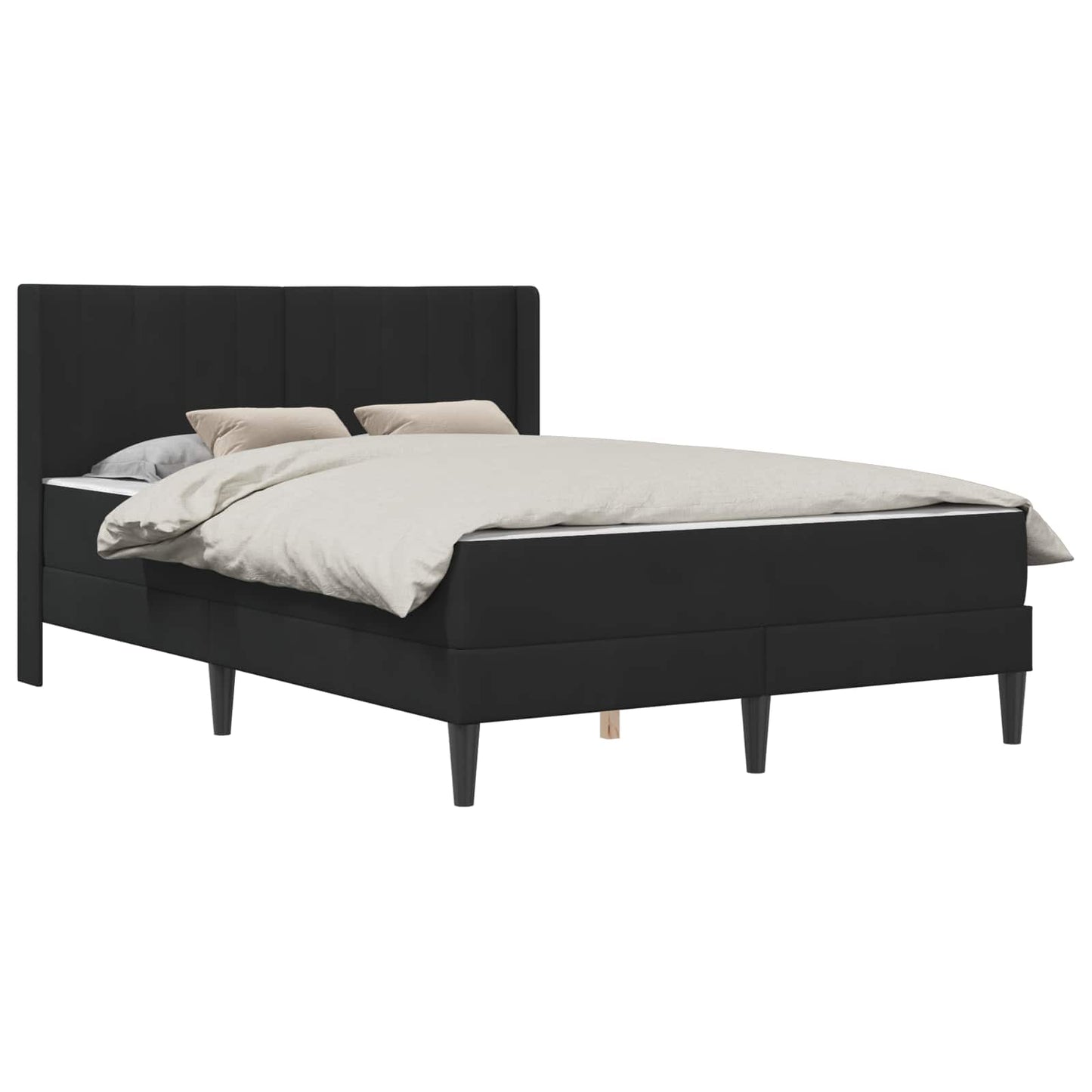 Struttura del letto con materasso Nero 120 x 190 cm Velluto