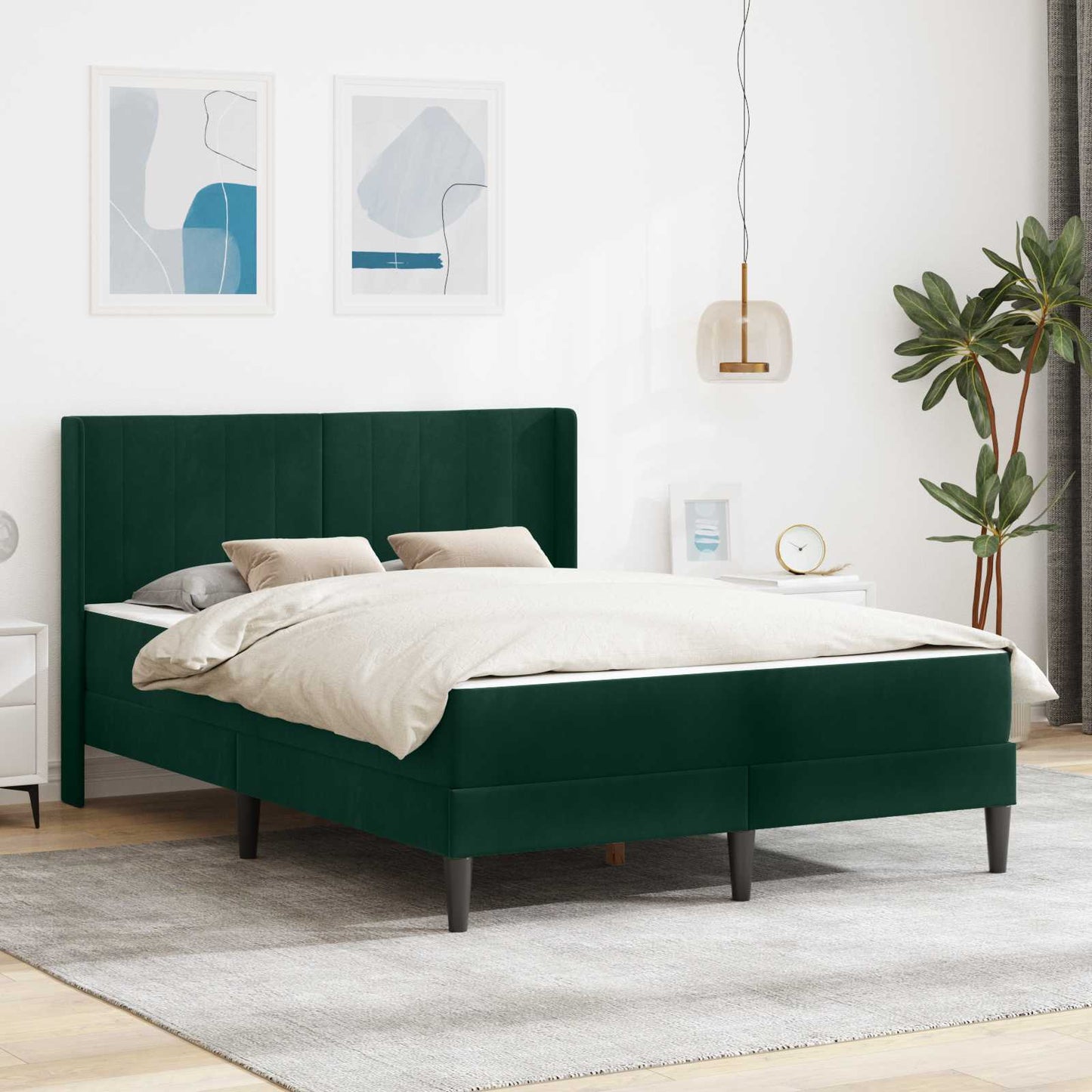 Struttura del letto Verde Scuro 120 x 200 cm Velluto