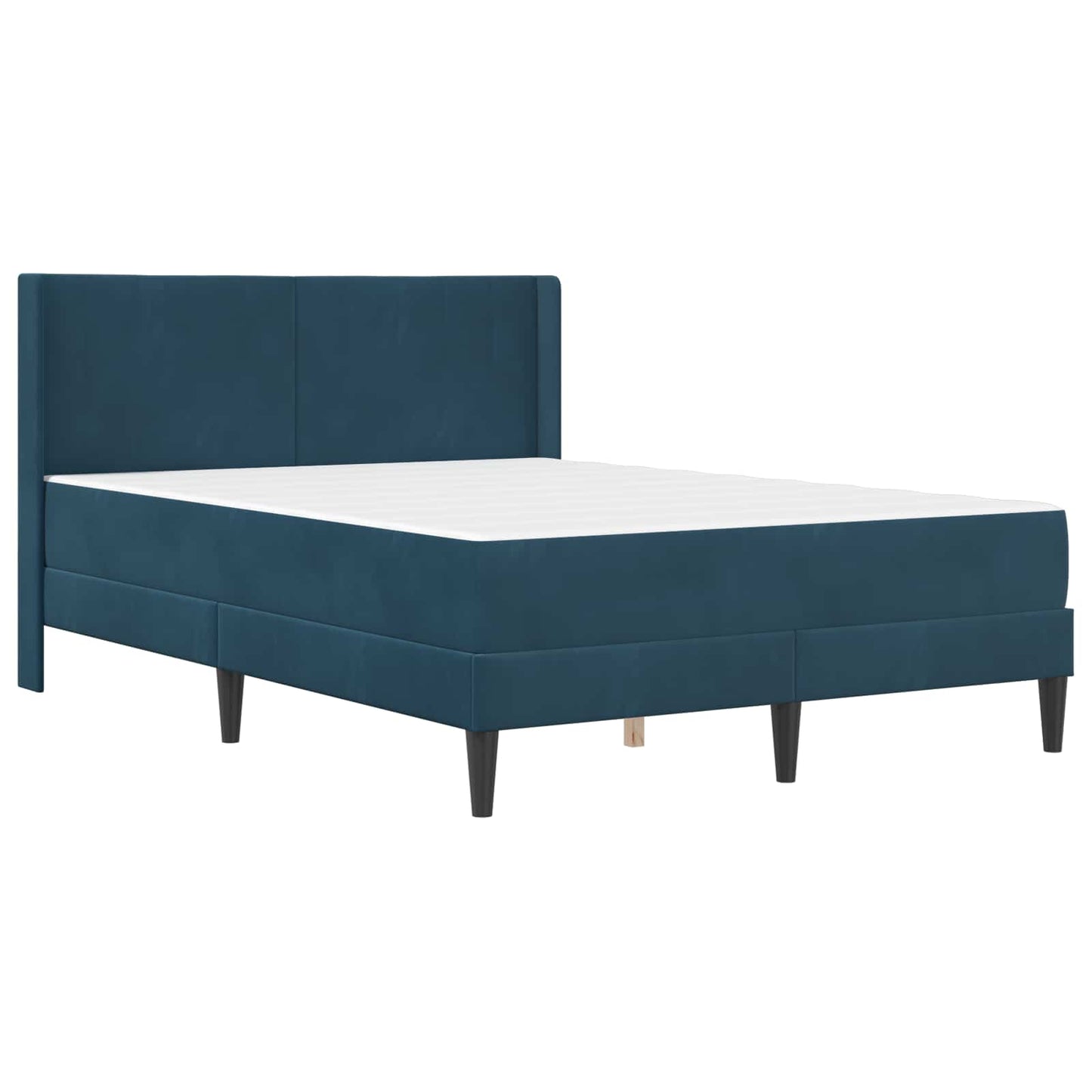 Struttura del letto con materasso Blu 120 x 200 cm Velluto