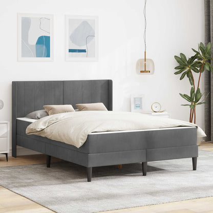 Struttura del letto Grigio scuro 140 x 190 cm Velluto