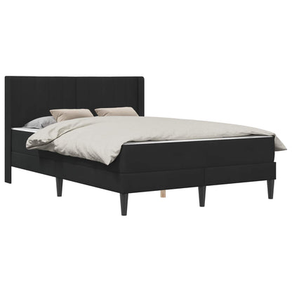 Struttura del letto con materasso Nero 140 x 190 cm Velluto