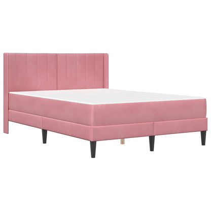 Struttura del letto con materasso Rosa 160 x 200 cm Velluto