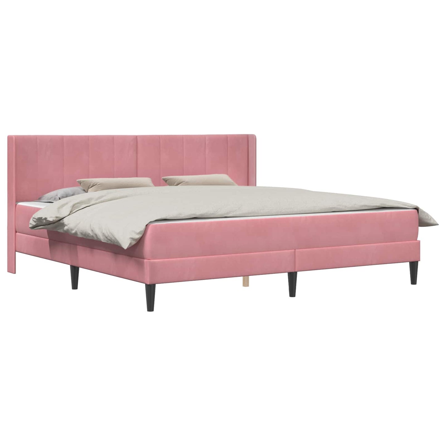 Struttura del letto con materasso Rosa 180 x 200 cm Velluto