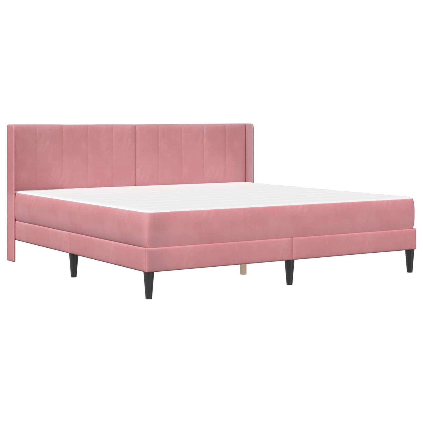 Struttura del letto con materasso Rosa 180 x 200 cm Velluto