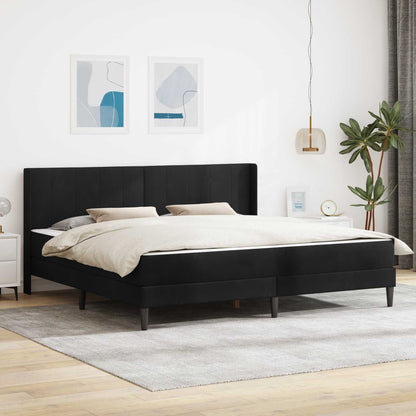 Struttura del letto con materasso Nero 180 x 200 cm Velluto