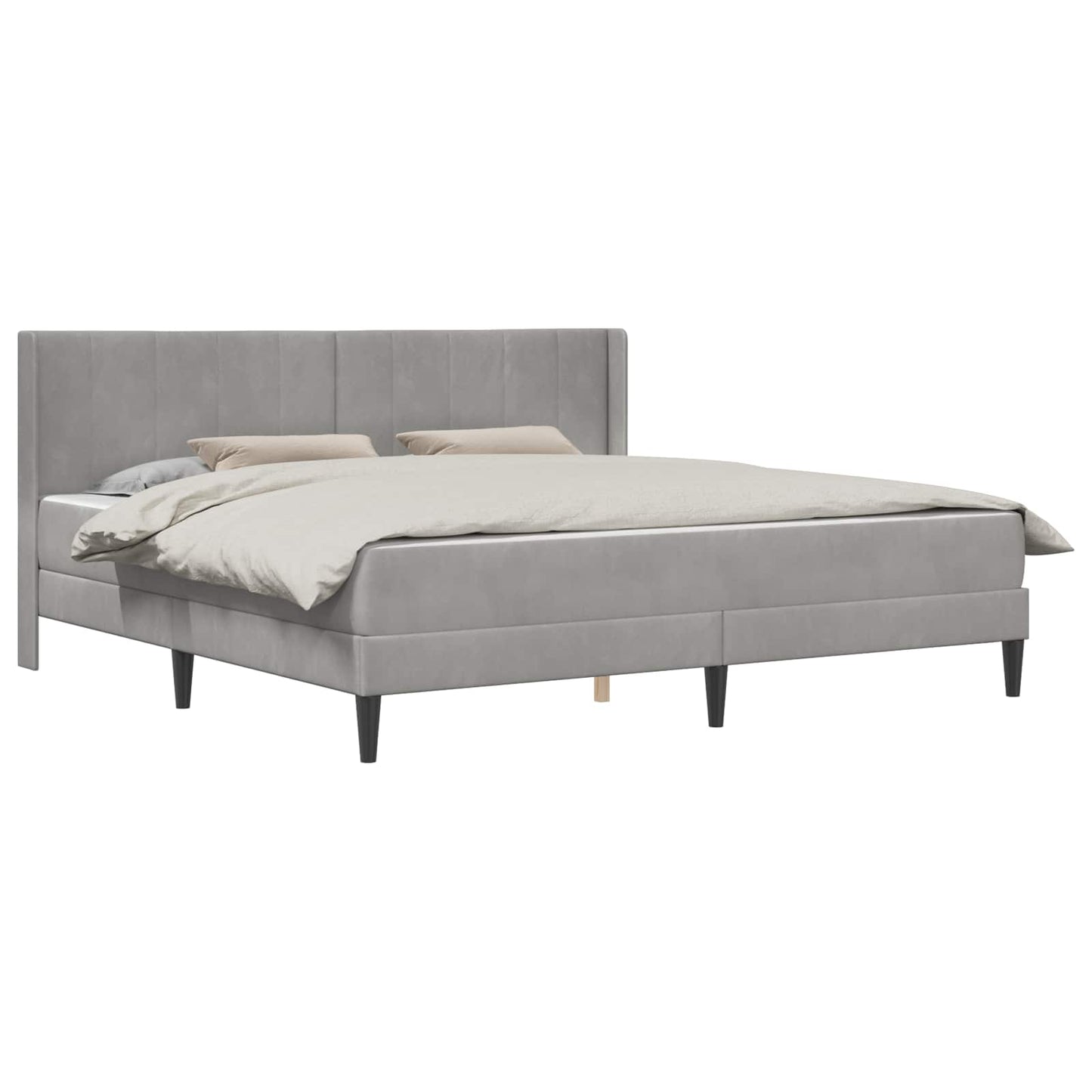 Struttura del letto Grigio chiaro 200 x 200 cm Velluto