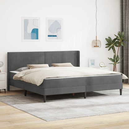 Struttura del letto Grigio scuro 200 x 200 cm Velluto