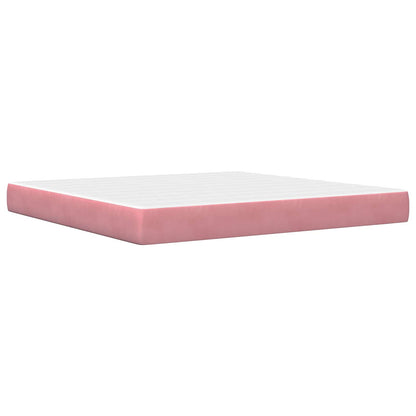 Struttura del letto con materasso Rosa 200 x 200 cm Velluto