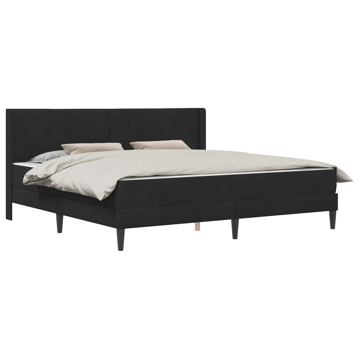 Struttura del letto con materasso Nero 200 x 200 cm Velluto