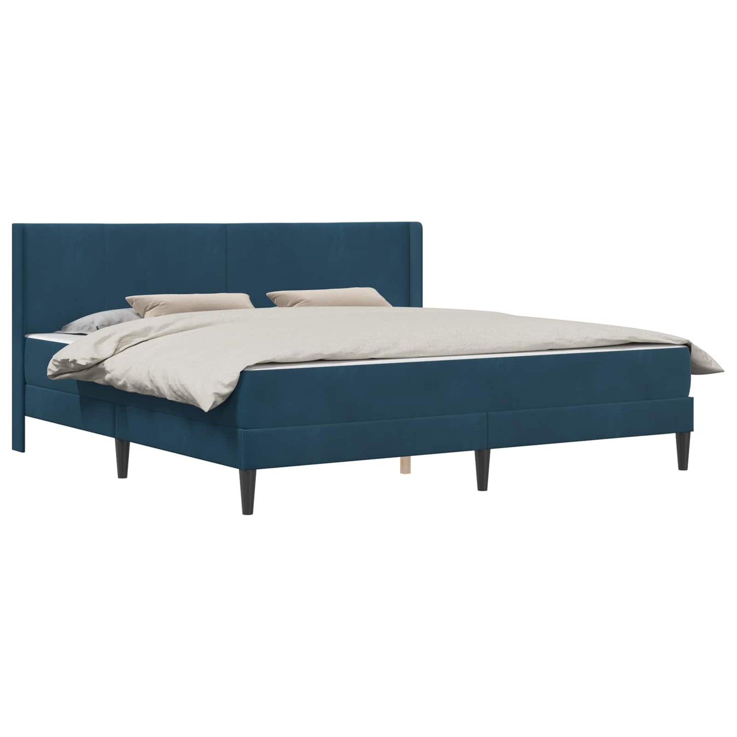 Struttura del letto con materasso Blu 200 x 200 cm Velluto