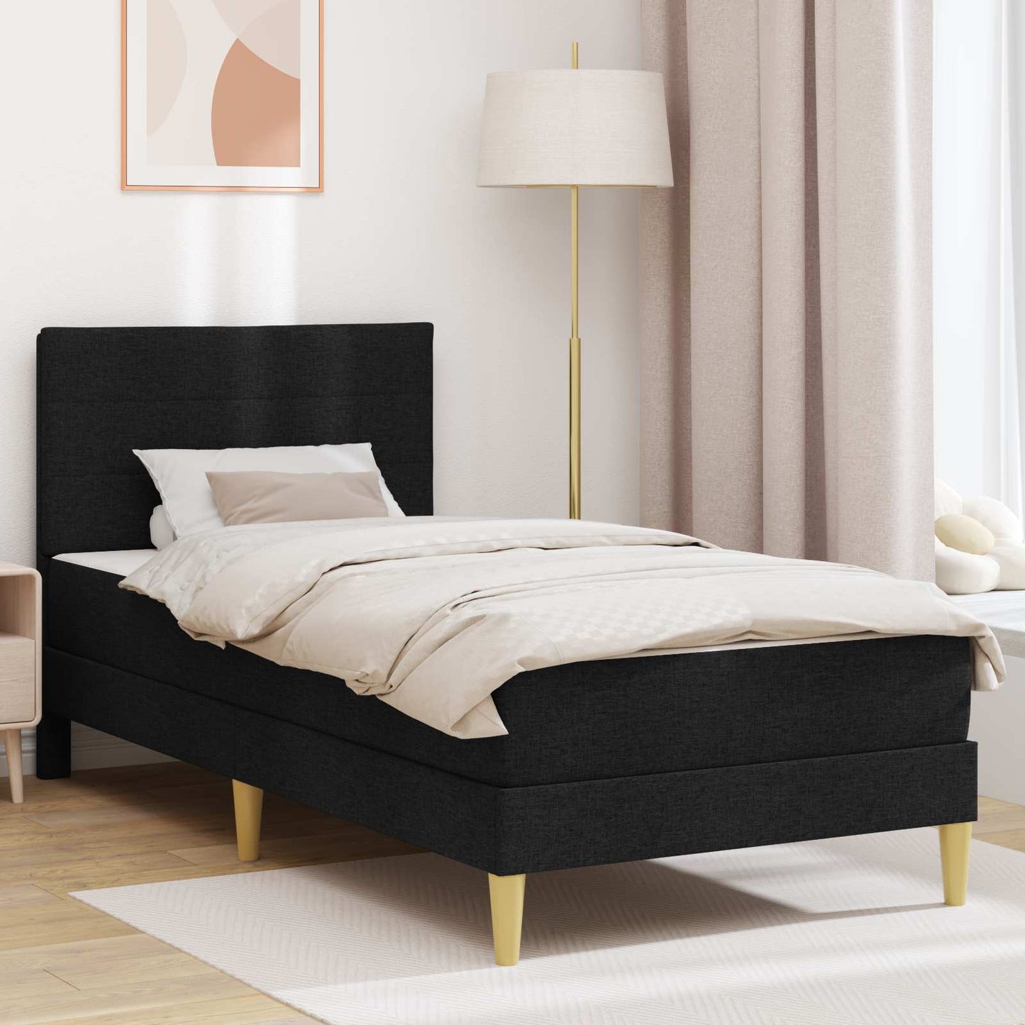 Struttura del letto Nero 80 x 200 cm Poliestere