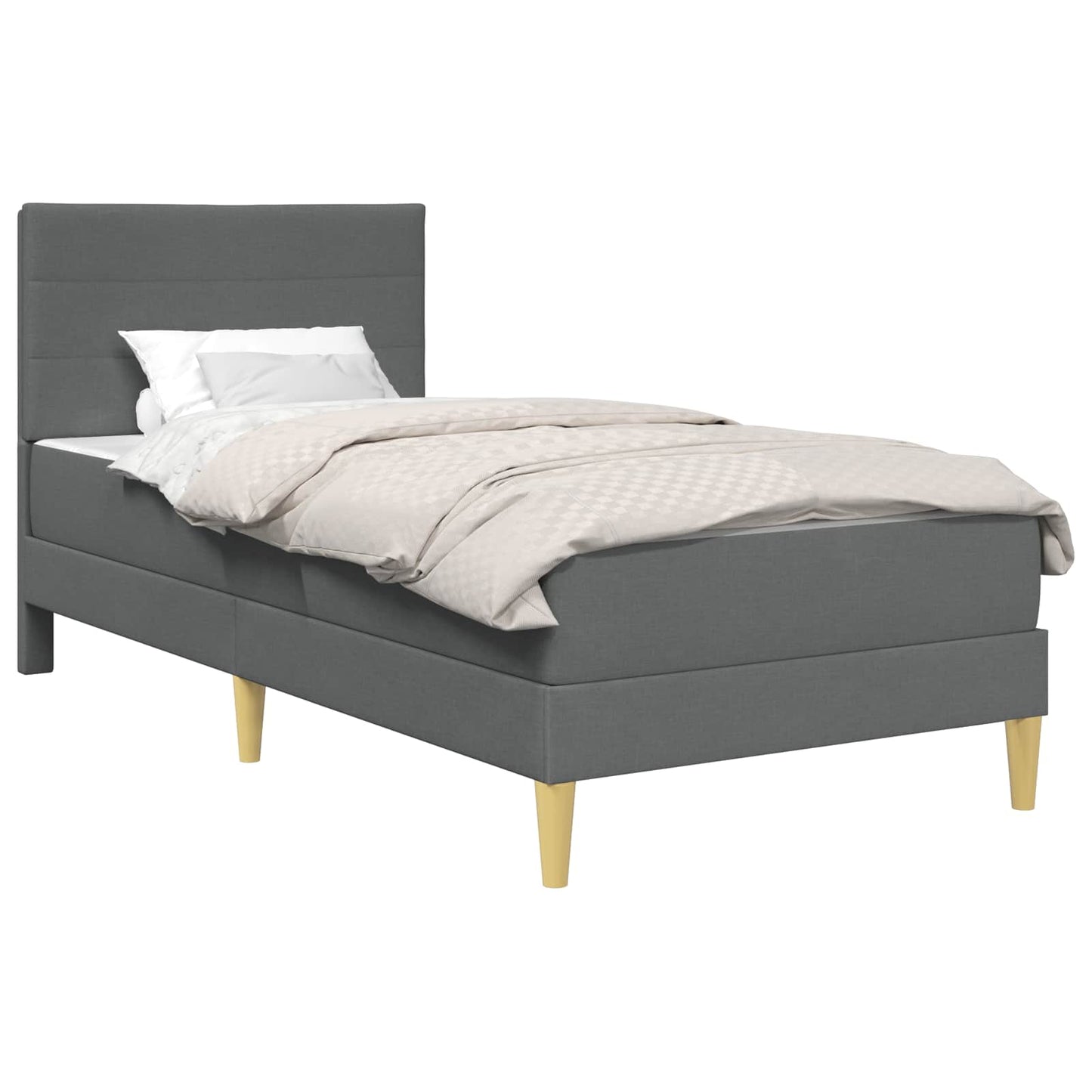 Struttura del letto Grigio scuro 90 x 190 cm Poliestere