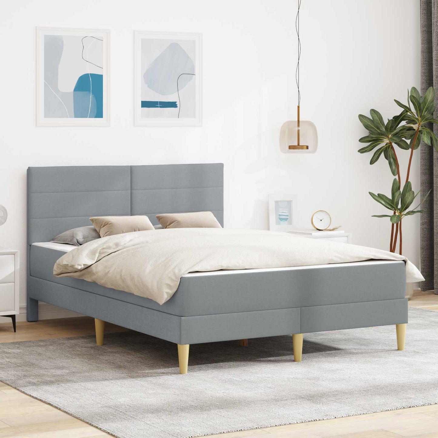 Struttura del letto Grigio chiaro 160 x 200 cm Poliestere