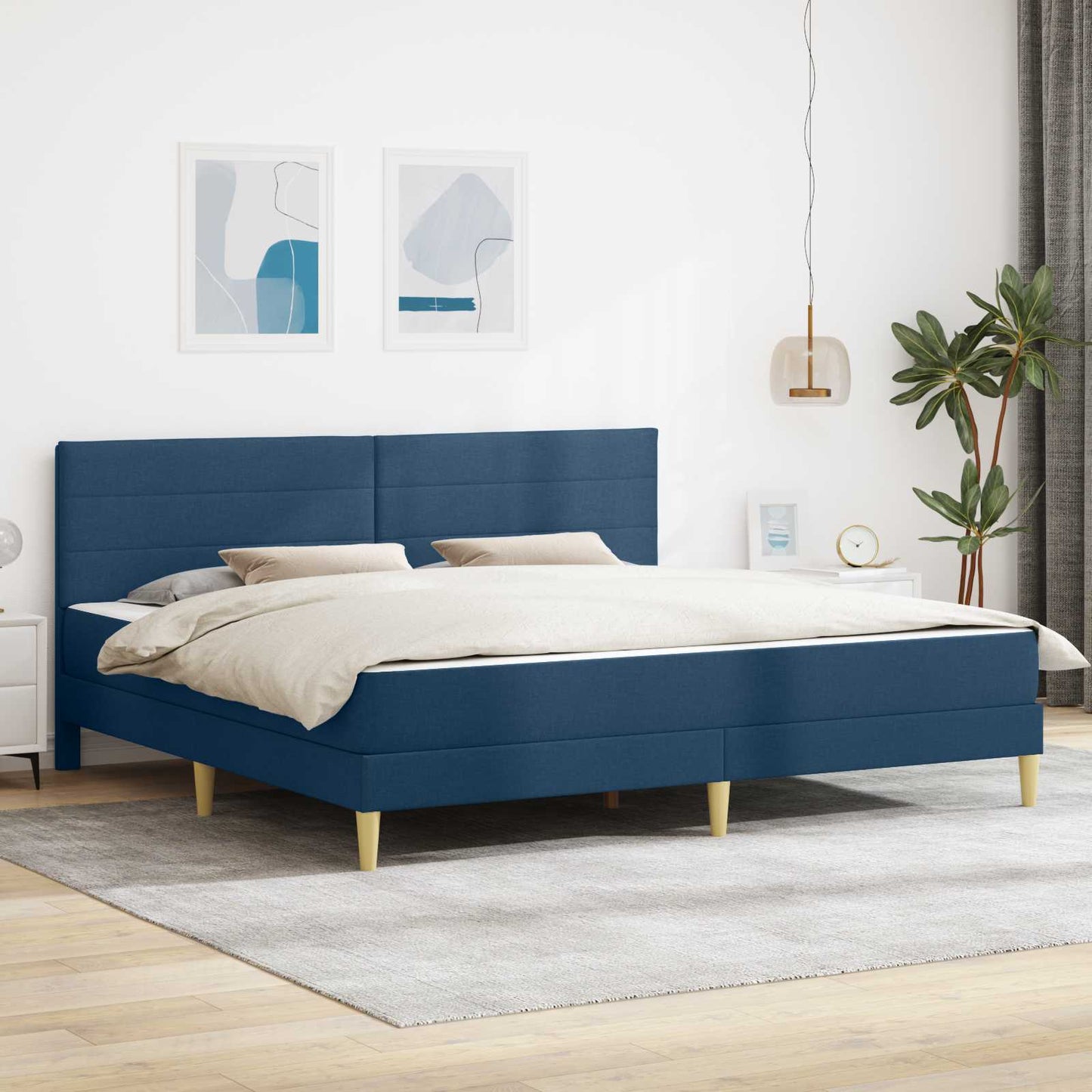 Struttura del letto Blu 180 x 200 cm Poliestere