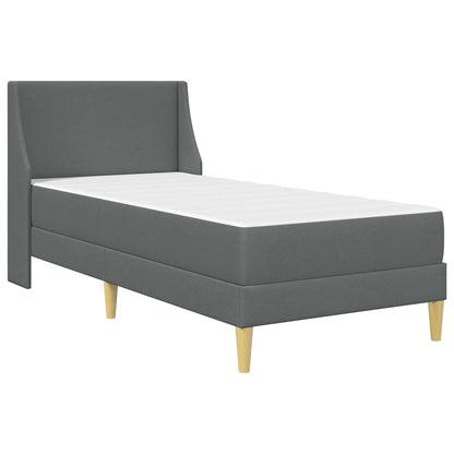 Struttura letto con materasso Grigio scuro 90 x 200 cm Tessuto