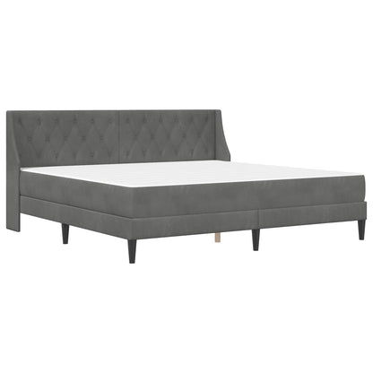 Struttura letto con materasso Grigio scuro 200 x 200 cm Velluto