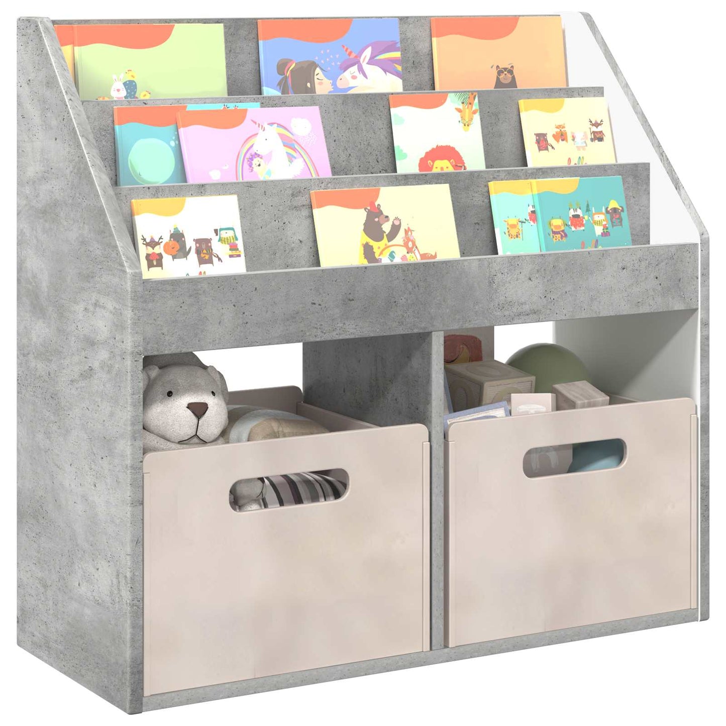 Libreria per Bambini Grigio cemento 72,5 x 29,5 x 69 cm