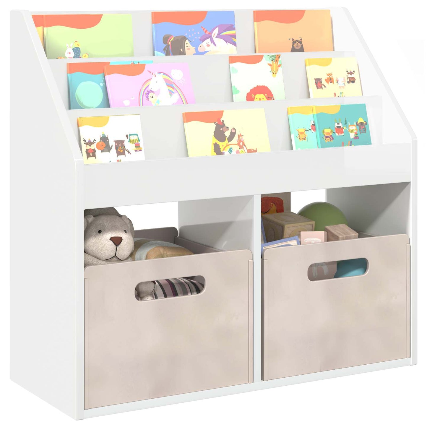 Libreria per Bambini Bianco Lucido 72,5 x 29,5 x 69 cm