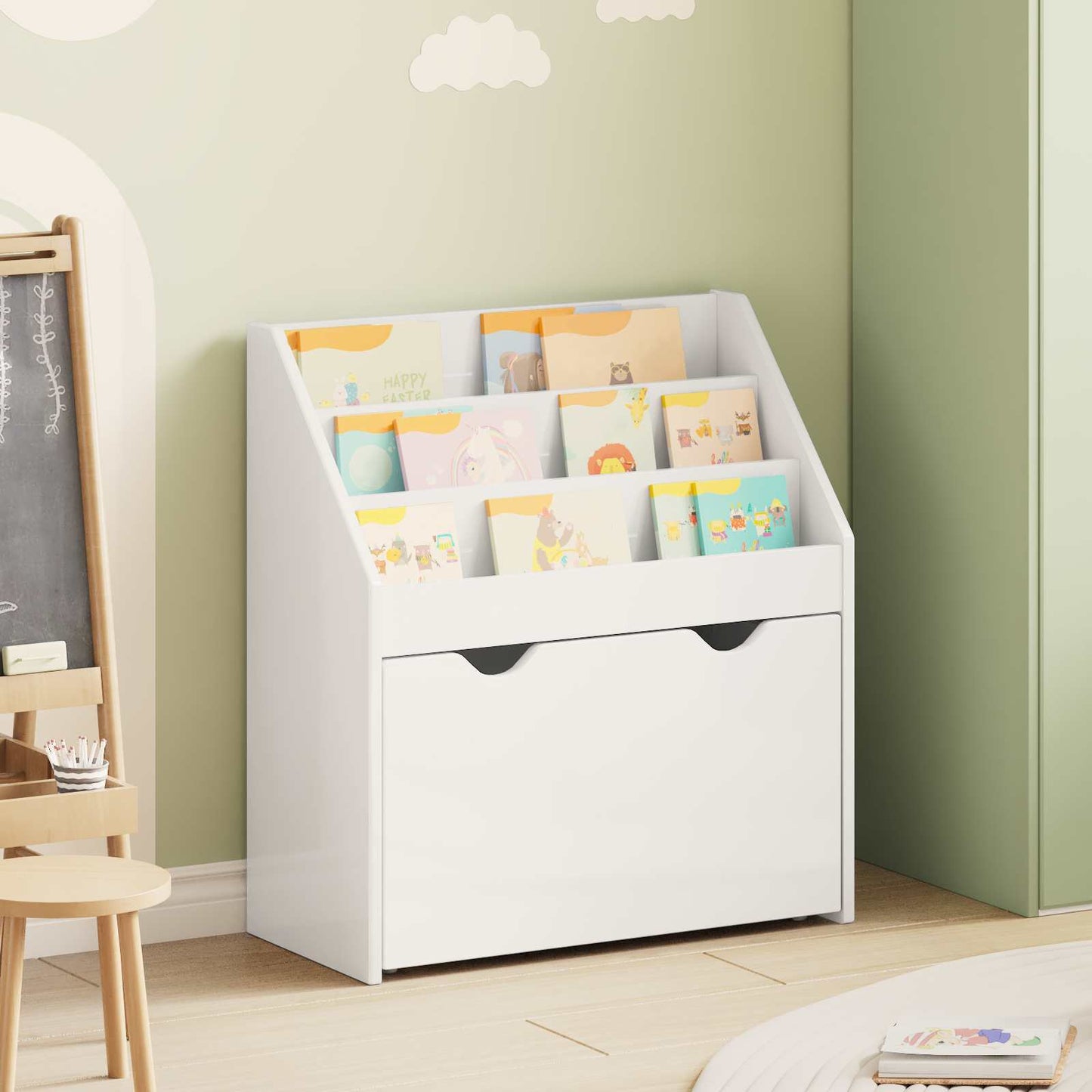 Libreria per Bambini Bianco Lucido 60 x 29,5 x 69 cm