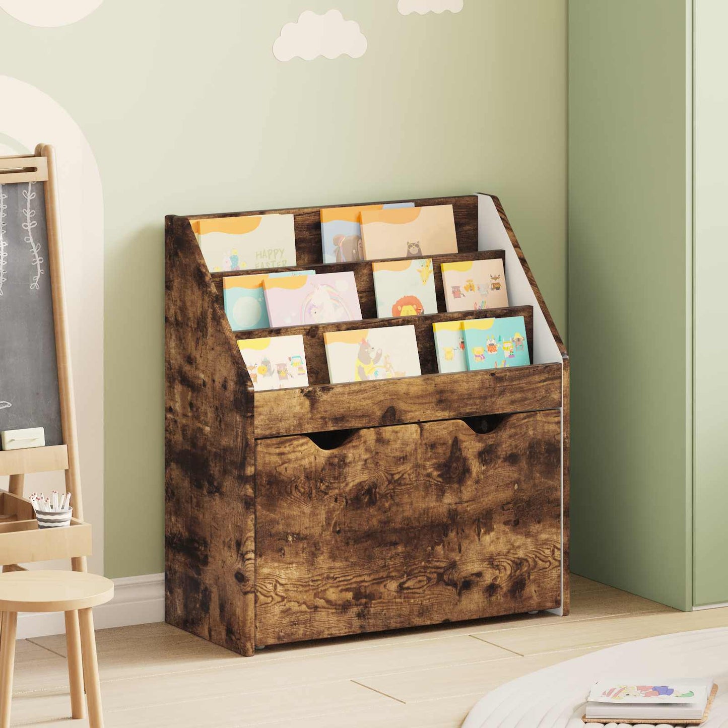 Libreria per Bambini con cassetto Rovere fumÃ© 60 x 29,5 x 69 cm