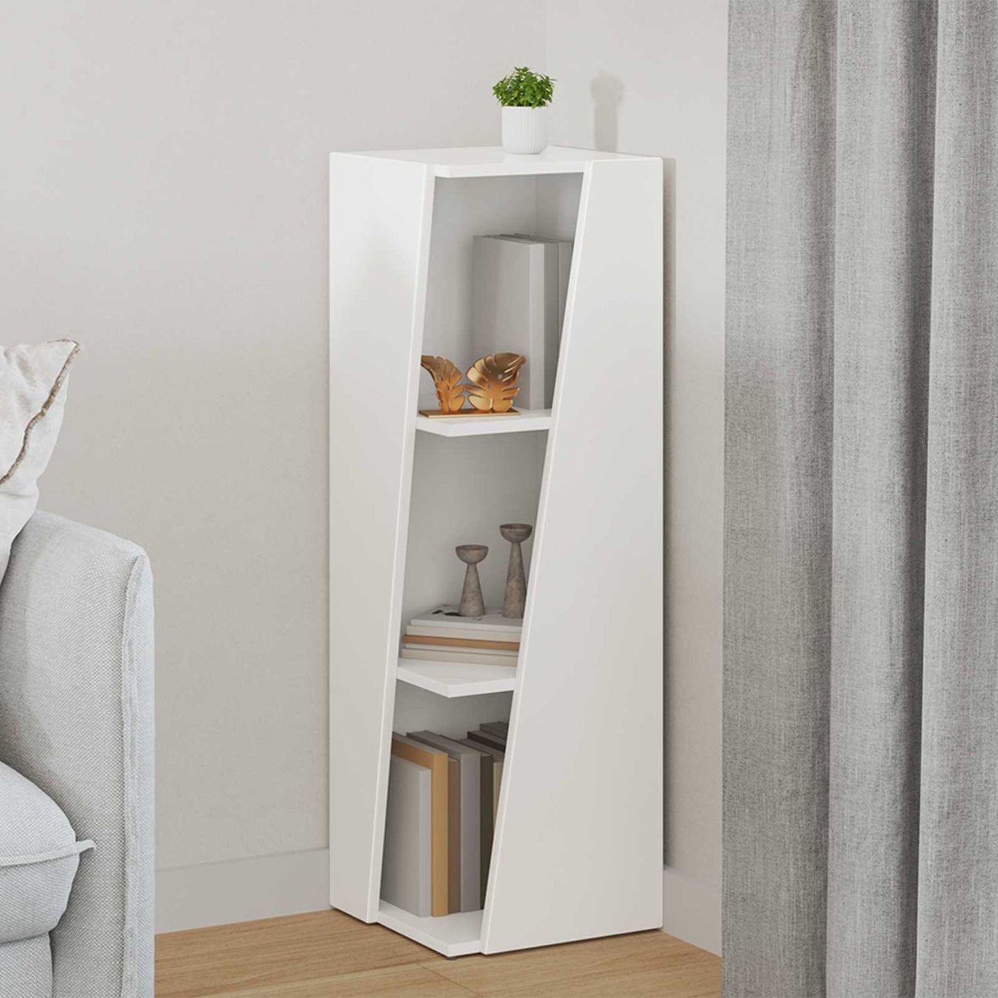 Mensola laterale Bianco 33 x 32 x 100,5 cm Legno multistrato