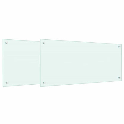 Schienale da cucina 2 pcs Bianco 90 x 40 cm vetro temperato