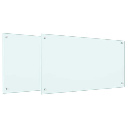 Schienale da cucina 2 pcs Bianco 90 x 50 cm vetro temperato