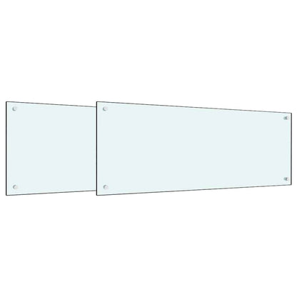 Schienale da cucina 2 pcs Bianco 100 x 40 cm vetro temperato
