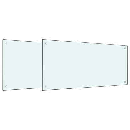 Schienale da cucina 2 pcs Bianco 100 x 50 cm vetro temperato